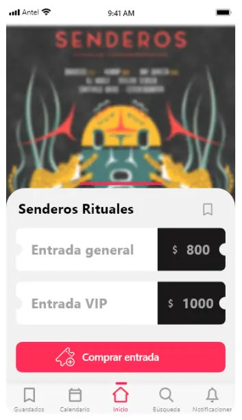 selección entradas eventy app